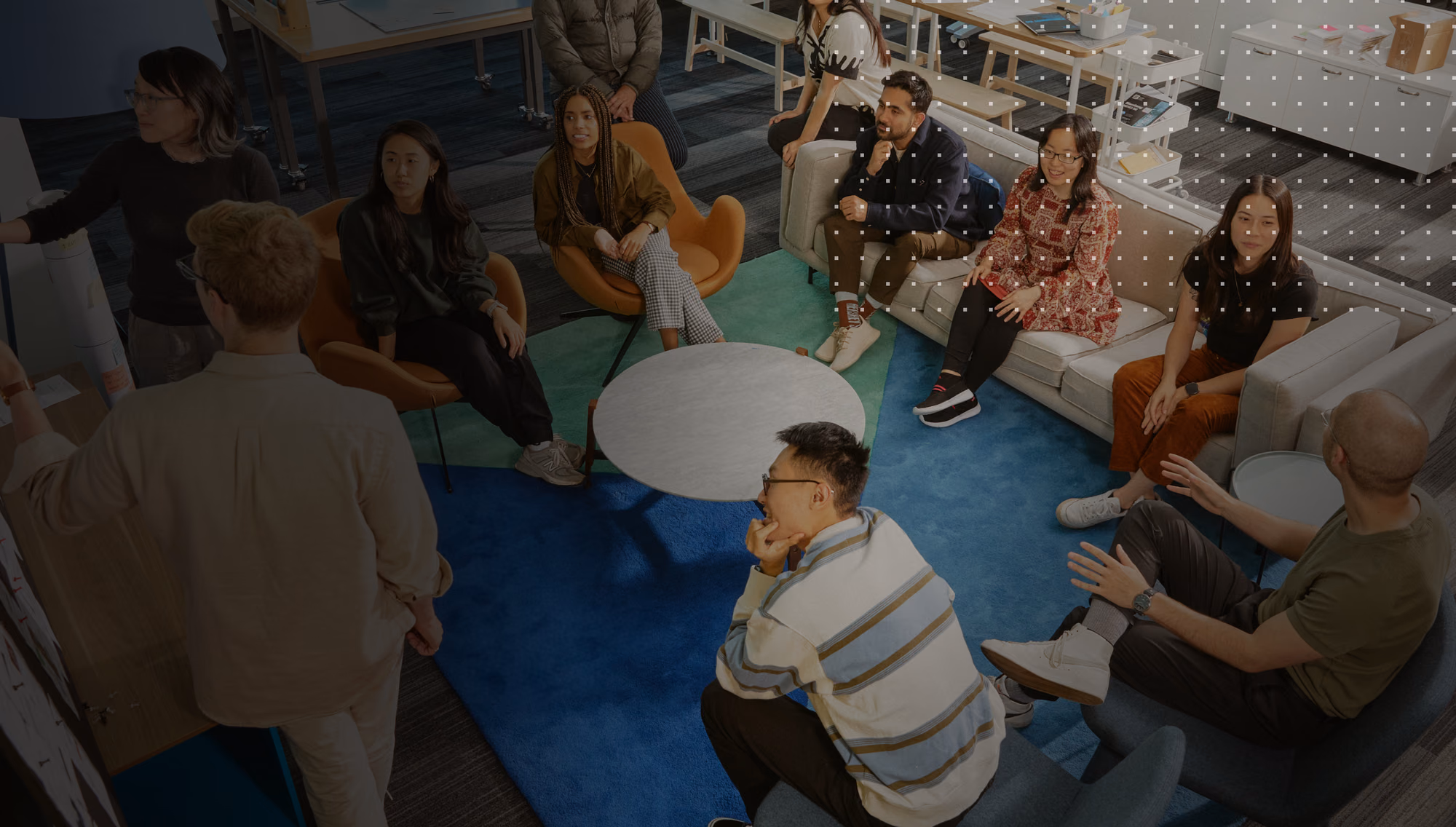 Employees collaborating in an office