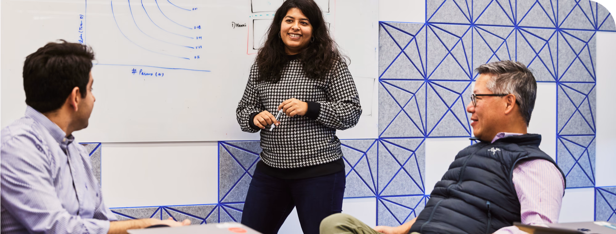 Data science team in conversation in Verily’s Boston office