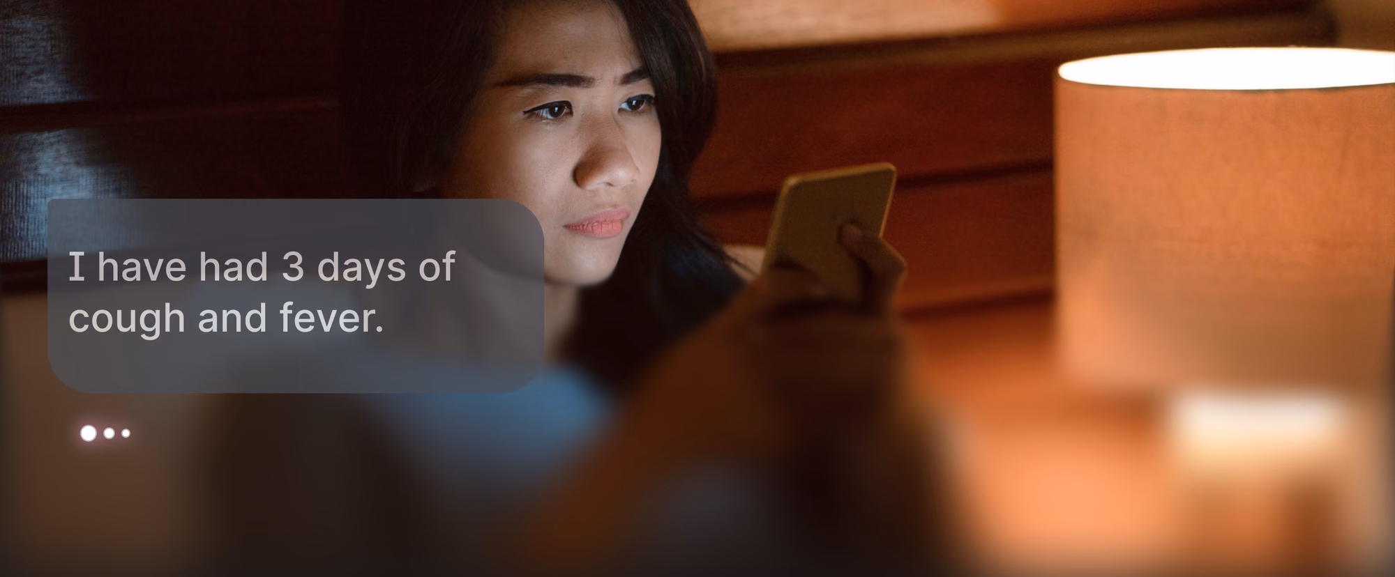 A woman interacts with AI, discussing a health problem waiting to seek appropriate support.