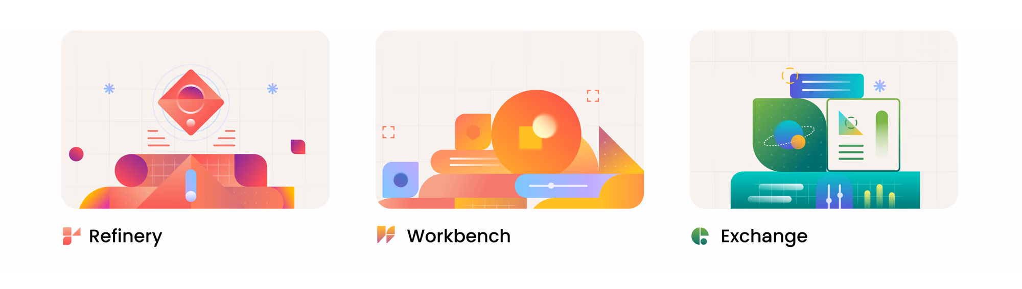 Visualization of Verily Refinery, Workbench and Exchange interface