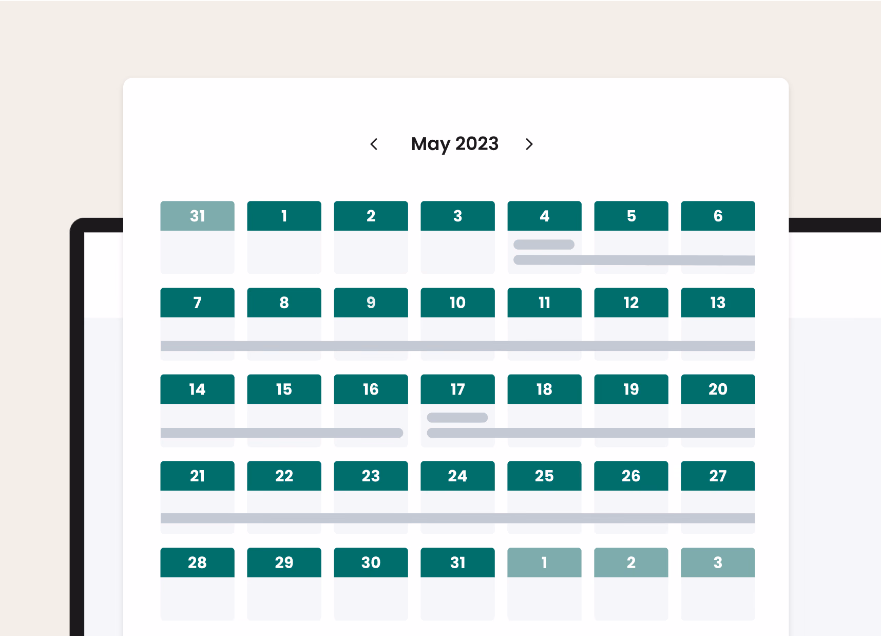 Simulated calendar view of a study arm in the Verily Viewpoint Site CTMS solution.