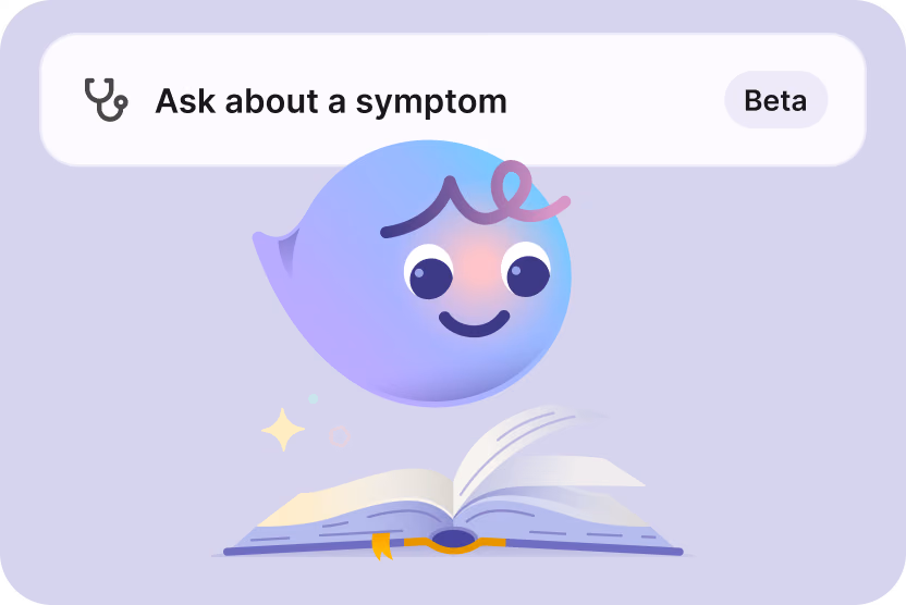 Illustration of Vi promping “Ask about your symptom” feature