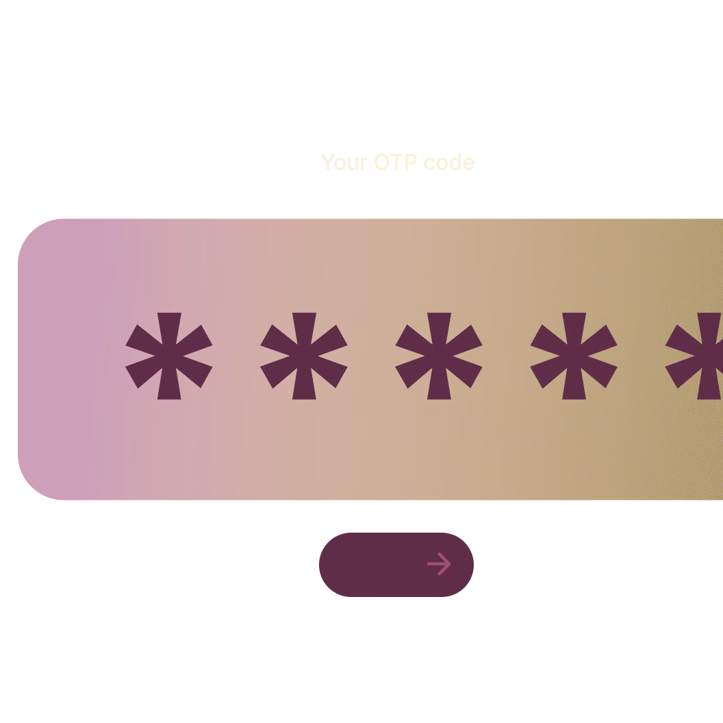 Image shows a web text field with password hidden by asterisks under text that reads, “Your OTP code”